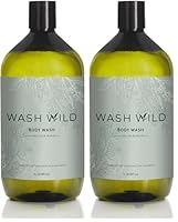 WASH WILD Body Wash 1L, Plant & Mineral Based, 100% Biodegradable (Pack of 2)