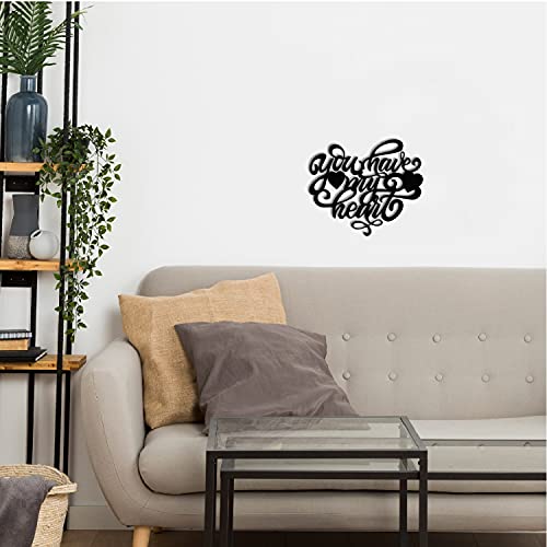 Image of eCraftIndia You Have My Heart Love Wooden Wall Decor for Living Room Bedroom | Home Wall Decor Items | Wall Art for Home Decor| Valentine Gift for Girlfriend Boyfriend Husband Wife Her Him