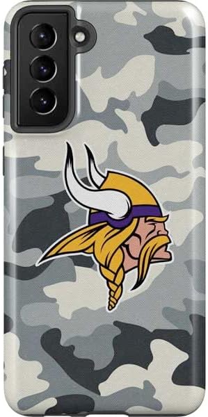 Skinit Pro Phone Case Compatible with Galaxy S21 Plus 5G - Officially Licensed NFL Minnesota Vikings Black & White Design