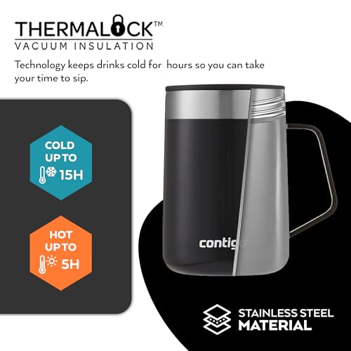 Contigo Caneca de mesa Streeterville, caneca de café isolada com alça de aço inoxidável, caneca de c