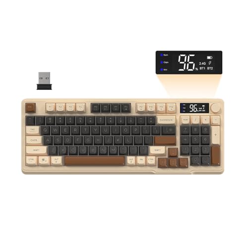 Clavier de jeu sans fil FREEWOLF M96 Café disposition américaine pour joueur