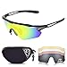 Sports Sunglasses Bike Cycling Sunglasses for Men Women with 5 Interchangeable Lens,Polarized Sunglasses with Anti-Uv400 for Driving Fishing Glof