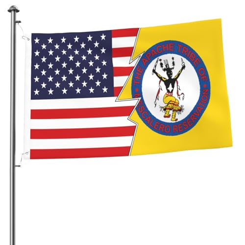 Double Sided Flag Of The Mescalero Apache Tribe And America Flag 2x3 Ft Outdoor Durable Polyester Home Patio Decoration Flags 2by3 Banner