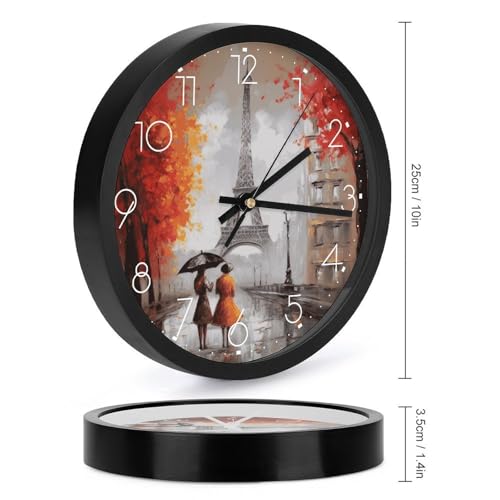 Horloge murale quartz silencieuse ronde 25 cm blanche pour bureau - 3