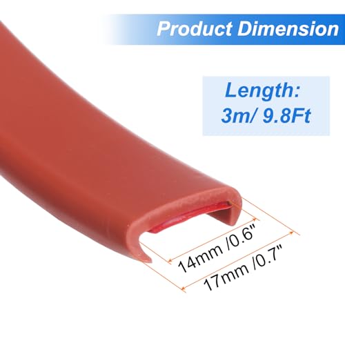 Image of uxcell U-Shape Edge Banding, 9.8ft x 3 /5in TPE Self-Adhesive Veneer Edge, Plywood Edge Trim Flexible Furniture Edge Protector for Marble Countertop Cabinet Shelf Repair Restoration(Brown), 14mm