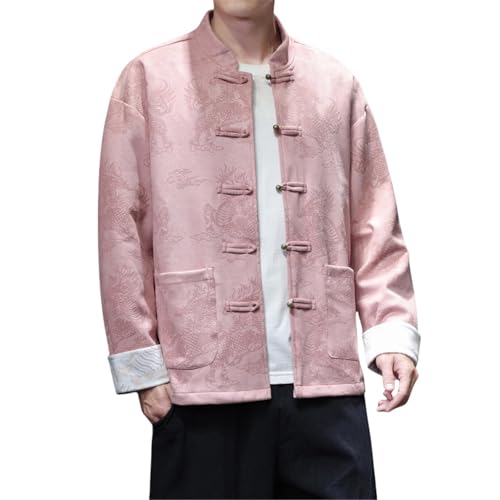 Veste costume chinoise homme rose M pour look original