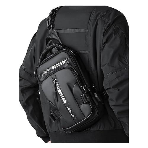 Large Black Sling Bag for Men