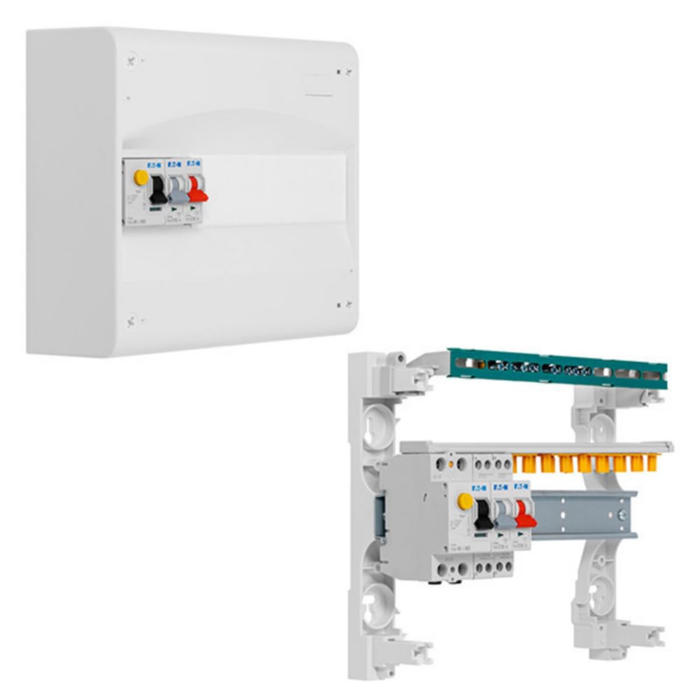 Eaton - 1 Row pre-Equipped Panel 1 Inter. diff. 40A Type AC + 2 Circuit Breakers (1x10A and 1x16A)