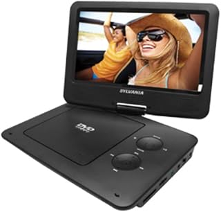 Sylvania 9-Inch Swivel Screen Portable DVD/CD/MP3 Player with 5 Hour Built-In Rechargeable Battery