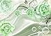 Produktbild wandmotiv24 Fototapete grüne Blüten Stofftuch XXL 400 x 280 cm - 8 Teile Fototapeten, Wandbild, Motivtapeten, Vlies-Tapeten Blumen, Rosen-Blüte, abstrakt M1208