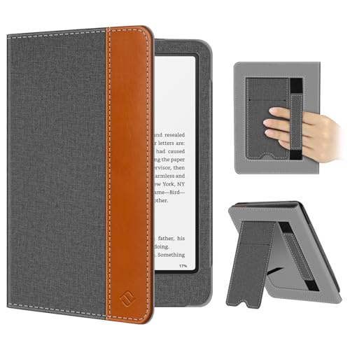Image of Fintie Case for 7 inch /6.8 inch Kindle Paperwhite(12th /11th Generation-2024 /2021) and Kindle Colorsoft Signature Edition -Slim Foldable Stand Cover Auto Wake /Sleep for Paperwhite 2024, Denim Gray