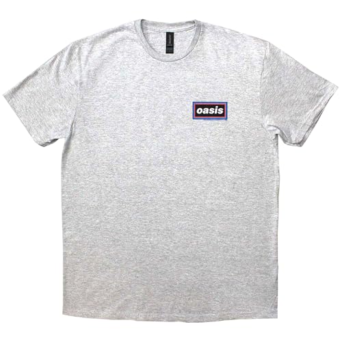 Oasis T Shirt Lines Band Logo Official Mens Grey L