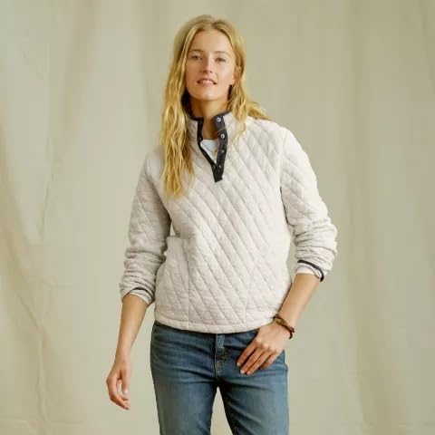 Orvis Outdoor Quilted Snap Women's Pullover Sweatshirt - Mockneck Style Sweatshirt For Women with Four-Snap Quarter Placket2