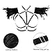 Women's Body Harness Feathers Bra Plus Size Fashion Punk Hollow Adjustable Gothic Carnival Halloween Dance Costume (Black)