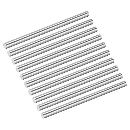 QUARKZMAN 10Stk 304 Edelstahlstäbe 5.5mm x 102mm Metall Vollschaft Rundstab Drehbank Material Für Modellflugzeug Autos Schiffe DIY Basteln Metallbearbeitung