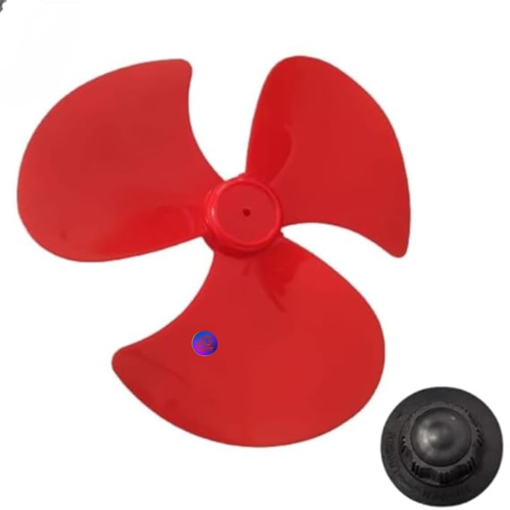ARUYIR Red color 3 Wings Fan Blade & Black Colour Blade Lock Cap its a Suitable for 400 mm Sweep Brand Table, Wall, Stand fan-image-29