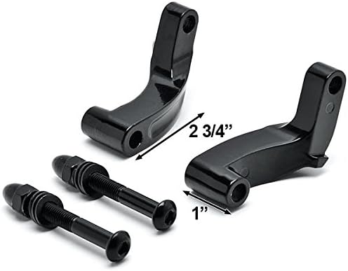 Krator Black Mirror Relocation Extension Adapter Kit Compatible with Harley Davidson Motorcycles