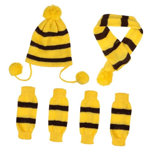 Bufanda y gorro tejido para perro tamaño S