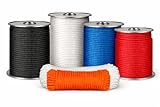 Solid Braid Nylon Rope – 100% Nylon Utility Rope – Strong, Durable, Knot-Retaining – for Marine Dock Use, Pulleys & Winches, Tie Downs, DIY & Camping – Multiple Colors & Lengths