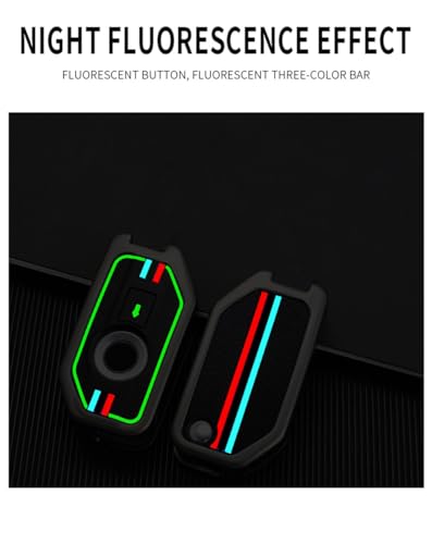 ontto Motorcycle Key Fob Cover Fit for BMW Metal Frame Car Key Case Soft Silicone Key Holder