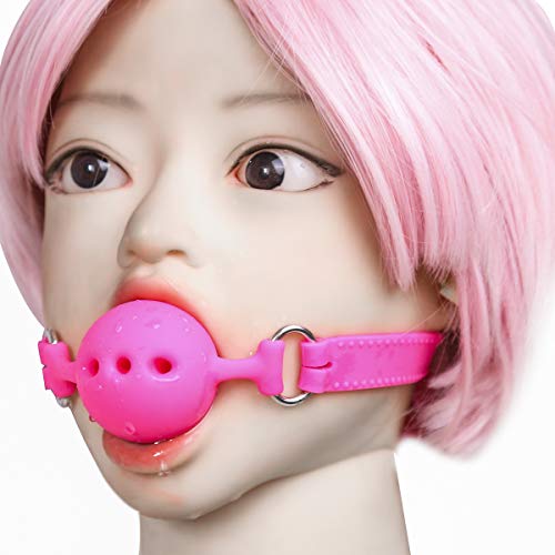 Full Silicone Mouth Plug Three-Hole Hollow Soft Mouth Ball Pink red Stage Props