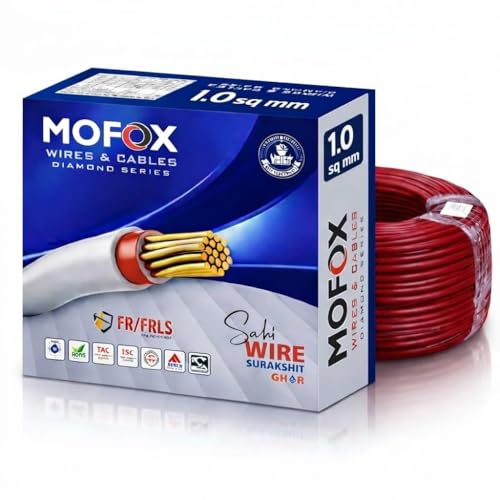 Image of MOFOX Diamond Series FR /FRLS Electrical Wire, Multi-Strand Copper Conductor 90 Meter (RED, 1.00 SQ MM)