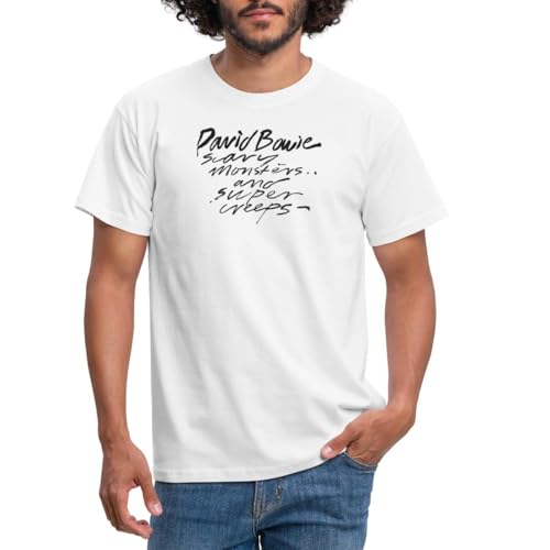 Image of Spreadshirt David Bowie Scary Monsters and Super Creeps Men's T-Shirt, 4XL, White