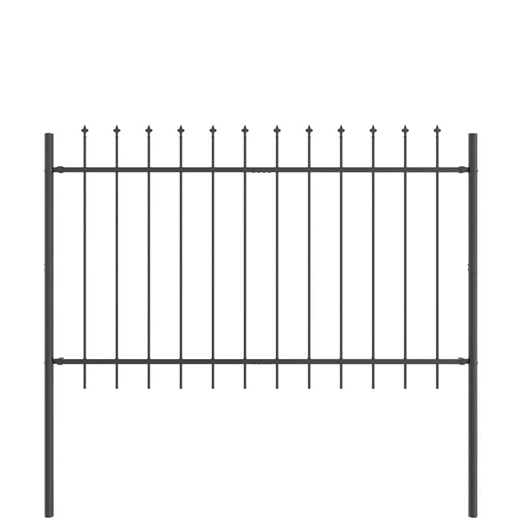 Garden Fence 3 Pcs Grey 5.1 x 0.8 m Powder-Coated Steel Outdoor Privacy Barrier Rectangular Panel for Yard Patio Terrace Decorative Garden Border Durable Weather Resistant Secure Enclosure