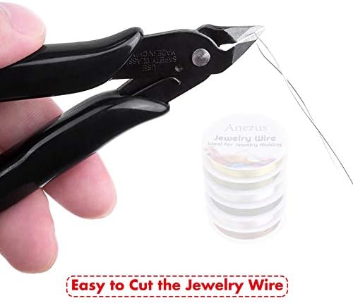 Jewelry Wire, Anezus Jewelry Making Tools Kit with 6 Rolls 24 Gauge Beading Wire and Craft Cutter Pliers for Jewelry Making Repair Supplies and Crafting