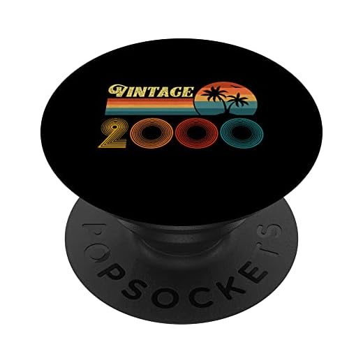 Regalo de cumpleaños vintage 2000 para hombres y mujeres, palma retro de 23 años PopSockets PopGrip Intercambiable