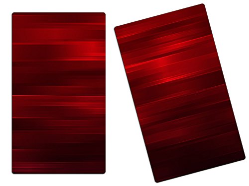 Herdabdeckplatten Schneidebretter Spritzschutz aus Glas 2-teiliges Set HA116267299 Abstrakt Rot Variante 2x Scheiben (2 Panels) für Küche, Grillabende