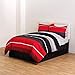 8 Piece Red Black Comforter Sheet Pillow Soft Full Size Bedding Woven Bed Set