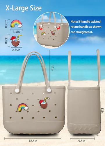 Beach Bag Rubber Tote Bag - Waterproof Travel Bag for Women Washable Tote Bag Handbag for Sports Beach Market Pool2