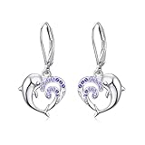 Dolphin Earrings 925 Sterling Silver Ocean Waves Earrings Dolphin Stud Earrings Dolphin Christmas/Va