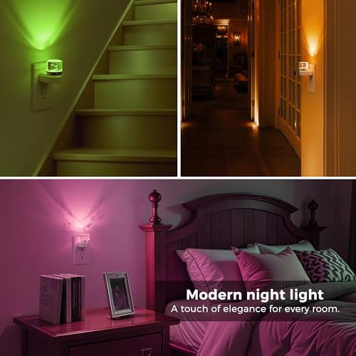 L LOHAS LED Night Light, Night Lights Plug into Wall, Color Changing Nightlight RGB with Dusk to Dawn Sensor, for Halloween, Christmas, Holiday, Hallway Bedroom Kids Room, 2 Pack — view 5
