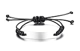 "Custom Customized Leather Bracelet for Men Women" - Artículo grabado gratis, por favor envíenos la información del grabado por contacto al vendedor o por correo electrónico a: mtjewelry520@163.com (Puede grabar no más de 20 caracteres por cada línea y 3 líneas por cada cara; tanto la cara frontal como la posterior pueden estar grabadas)