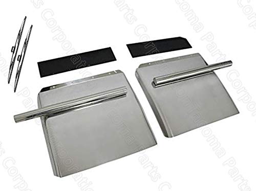 Kozak Quarter Fender Set 24 x 24 Stainless Steel Semi Truck Compatible with Freightliner Volvo Kenworth Mac International Peterbilt All mounting Hardware Included Plus 2x22 Windshield Wipers