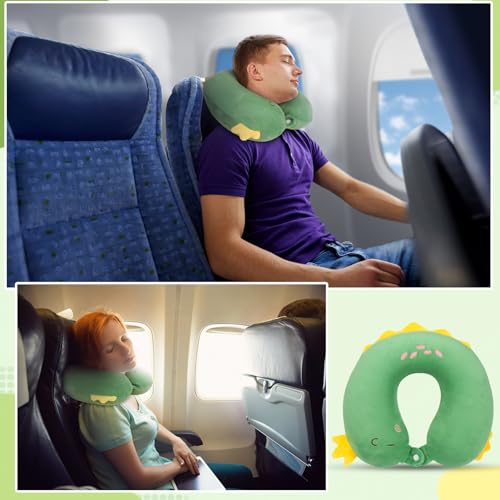 Apricitie Nackenkissen Kinder Memory Foam Reisekissen Cartoon Tier Nackenstütze, 30 x 30cm Nackenhörnchen Erwachsene Niedlich Kinder Reisekissen U-förmiges Nackenkissen Flugzeug für Reisen
