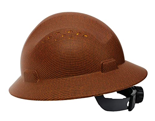 Troy Safety Rk-Hp44 Brown Hard Hat Full Brim Style With 4 Point Ratchet Suspension (Brown) #TOP3