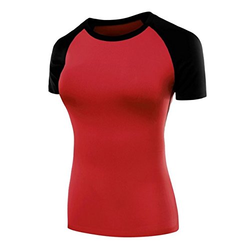 Tights Shirts Female Sports Training-Red-Parent