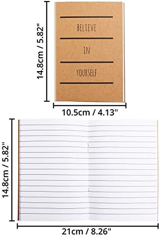 Belle Vous Small Pocket A6 Lined Brown Cover Kraft Notebook/Journals (12 Pack) - 10.5 x 14.8cm (4.13 x 5.82 Inches) - 6 English Designs - 80 Paper Pages - Happy Themed Note Books for Travel & Office