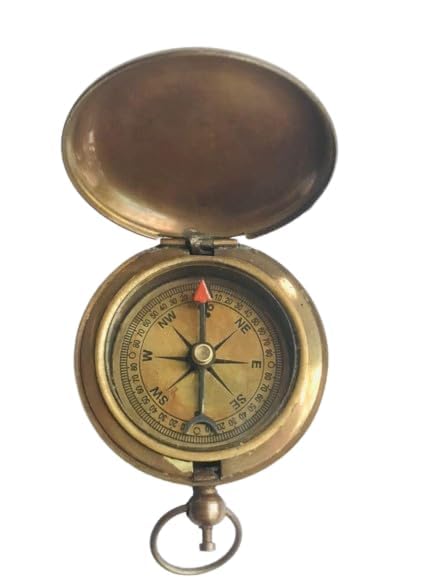 Handmade Brass Rose London Vintage Look Push Button Pocket Compass by Sun Instruments-image-4