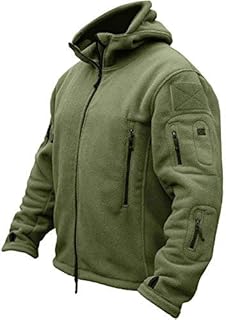 TACVASEN Herren Fleecejacke Military Outdoor Winddichte Jacke mit Kapuze