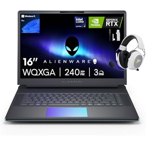 Alienware 16 Area-51 Gaming Laptop, 16" WQXGA 240Hz Display, Intel Core Ultra 9-275HX, 32GB DDR5 RAM, 2TB SSD, NVIDIA GeForce RTX 5070Ti, Win 11 Pro, Thunderbolt 5 - Liquid Teal, w/Mytrix Accessory