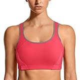 SYROKAN Bounce Control Plus Size Sports Bras for Women High Support Double Back Hooks Full Coverage Padded Wireless Bra Magenta 40D