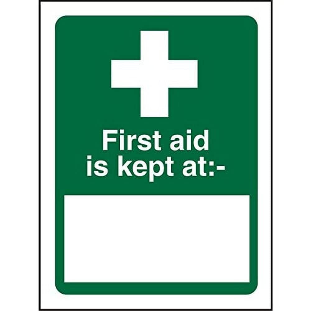 First Aid Sign Slide to Open Self-adhesive Plastic 20 x 15 cm