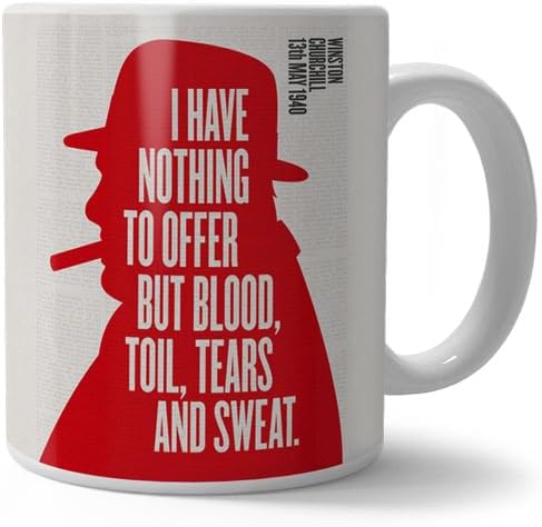The Original Metal Sign (Official Imperial War Museum Churchill - Blood Toil Tears and Sweat Mug