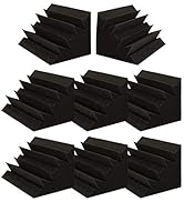 AGPTEK 8 Packs Acoustic Foam, AGPtEK Bass Traps Acoustic Foam, 12 x 7 x 7 Inches Acoustic Panels ...