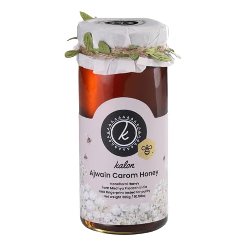 KALON 100% Natural Ajawain Carom Honey | NMR Tested | No Added Sugar and Preservatives | Earthy Flavour - 300 gm