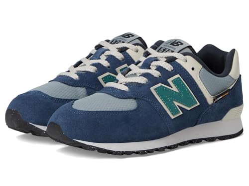 New Balance Kids 574 V1 70s Racing Lace-up Sneaker, Nb Navy/Slate Gray, 4.5 US Unisex Big